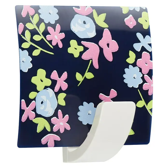 Inofix Colgador adhesivo Floral - 1 ud., Azul, Cuadrado