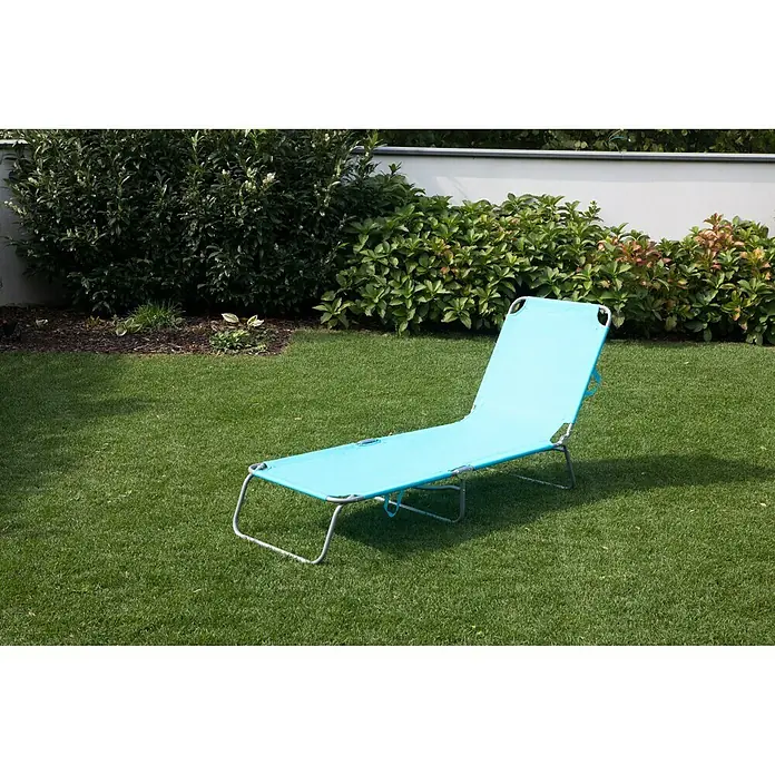 Sonnenliege - Textilene, Türkis, Silber, Rückenlehne verstellbar