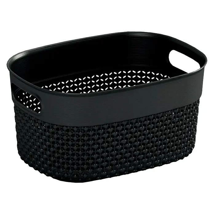 Keter Korb Filo XS - L x B x H: 17,5 x 23,5 x 12 cm, Schwarz - Linke Seitenansicht