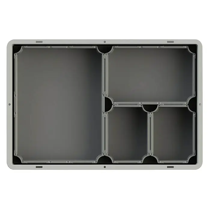 Surplus Systems Boxen-Einsatz 1/4 gekreuzt - Passend für: Surplus Systems Euronormboxen, L x B x H: 22,7 x 17,9 x 8,8 cm, Grau - Anwendungsbeispiel