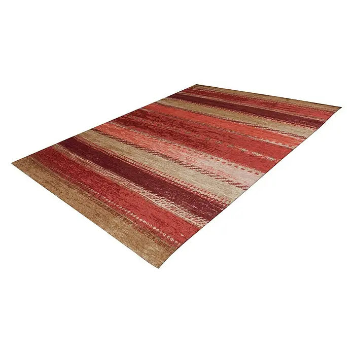 Kayoom Flachgewebeteppich Blaze - Rot, 170 x 115 cm, 74 % Polyester, 25 % Baumwolle, 1 % Latex - Rechte Seitenansicht