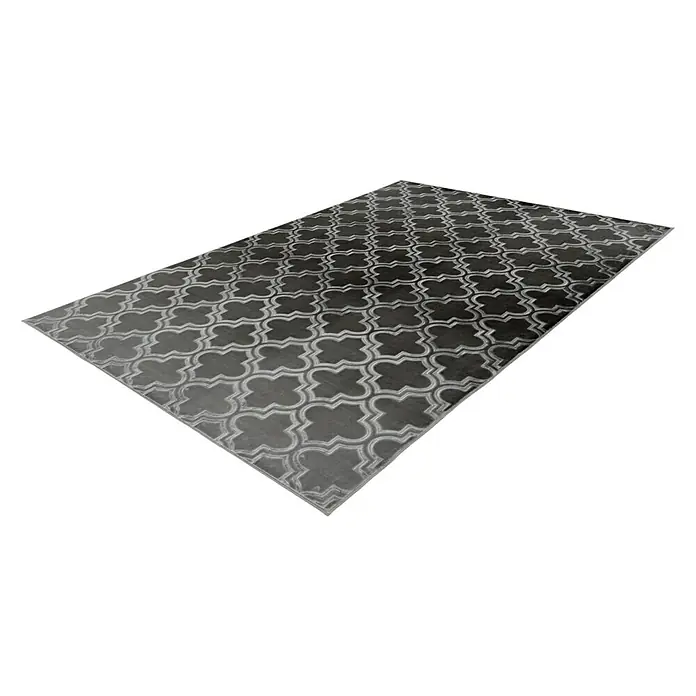 Kayoom Kurzflorteppich Monroe I - Anthrazit, 150 x 80 cm, 100 % Polyester - Rechte Seitenansicht