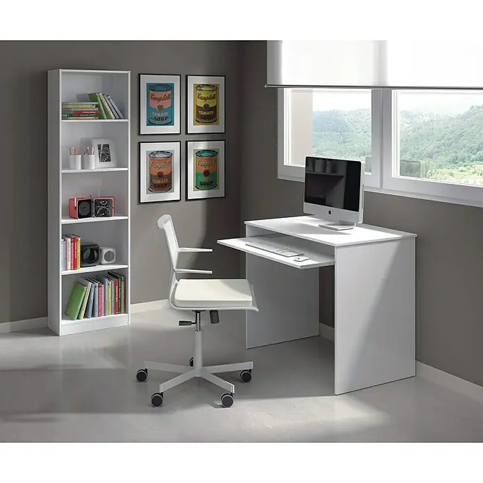 Mesa de escritorio iJoy - L x An x Al: 54 x 90 x 79 cm, Blanco ártico