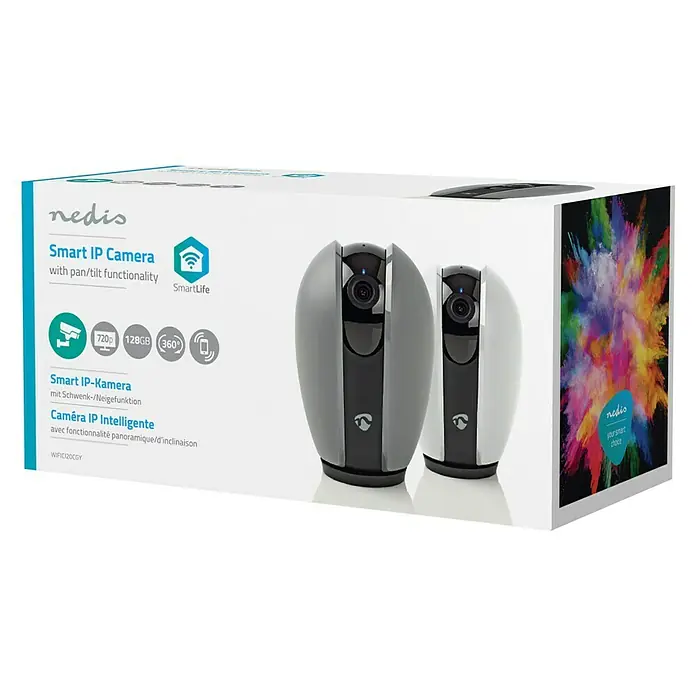 Nedis Smartlife IP-Innenkamera - Netzbetrieben, 1.280 x 720 Pixel, 110 ° - Vorderansicht