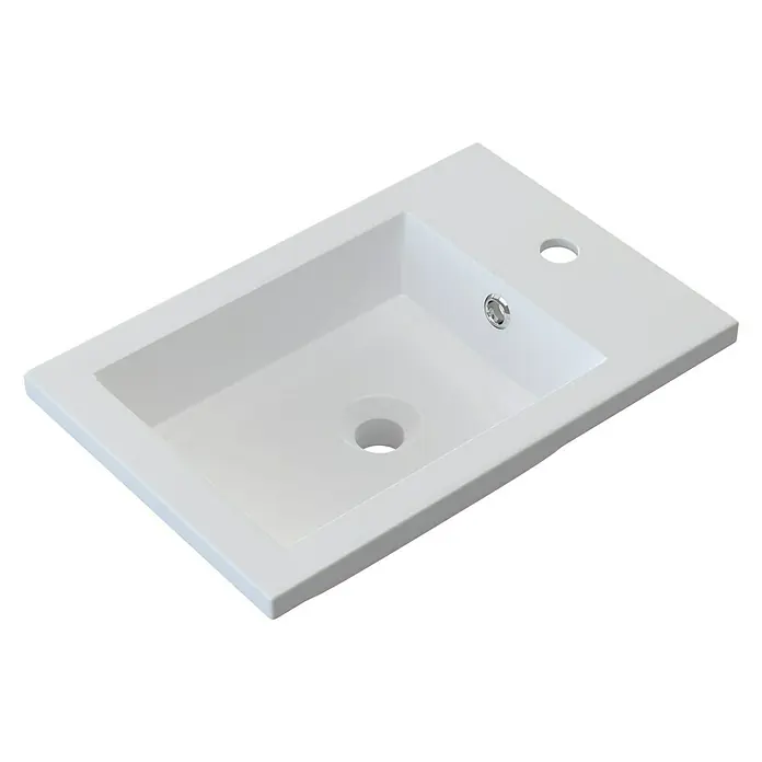 Camargue Espacio Einbauwaschbecken Guest - 50 x 33,5 cm, Mineralguss, Weiß - Vorderansicht