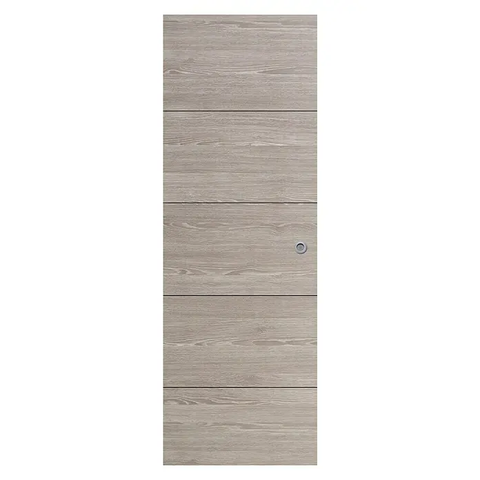 Puerta corredera de madera Roble Finlandés 400 con uñero - 72,5 x 203 cm, Roble oscuro, Macizo
