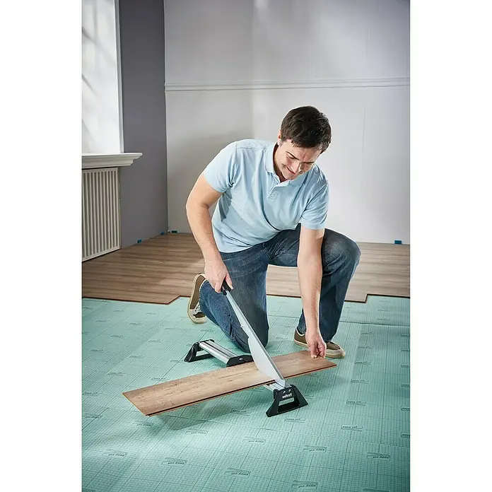 Wolfcraft Laminatschneider LC 600 - Geeignet für: Laminat, Schnittbreite: 465 mm, Material: Aluminium - Anwendungsbeispiel