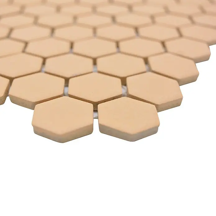 Mosaikfliese Hexagon Uni HX AT27 - 26 x 30 cm, Orange, Matt - Detailaufnahme