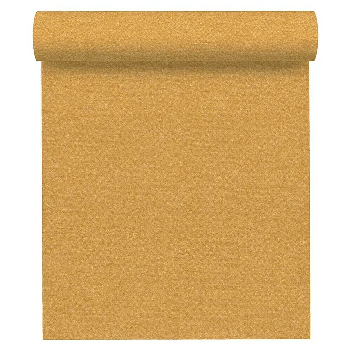 AS Creation Linen Style Vliestapete Changiert - Senf/Gold, Uni, 10,05 x 0,53 m - Vorderansicht