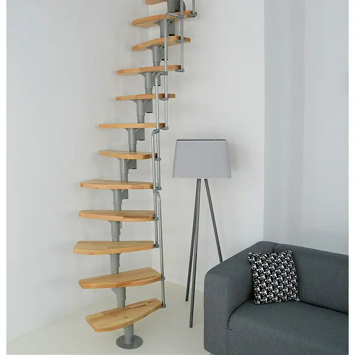 Minka Raumspartreppe Monaco - Breite: 60 cm, Silber, Farbe Stufen: Buche Natur, Geschosshöhe: 294 cm - Detailaufnahme