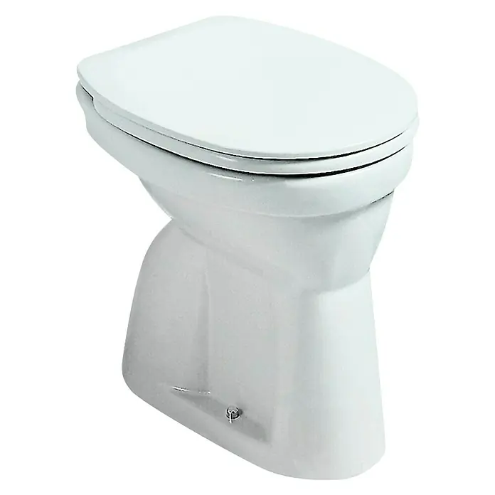 Laufen Object Stand-WC - Mit Spülrand, Ohne Spezialglasur, Spülform: Flach, WC Abgang: Senkrecht, Weiß