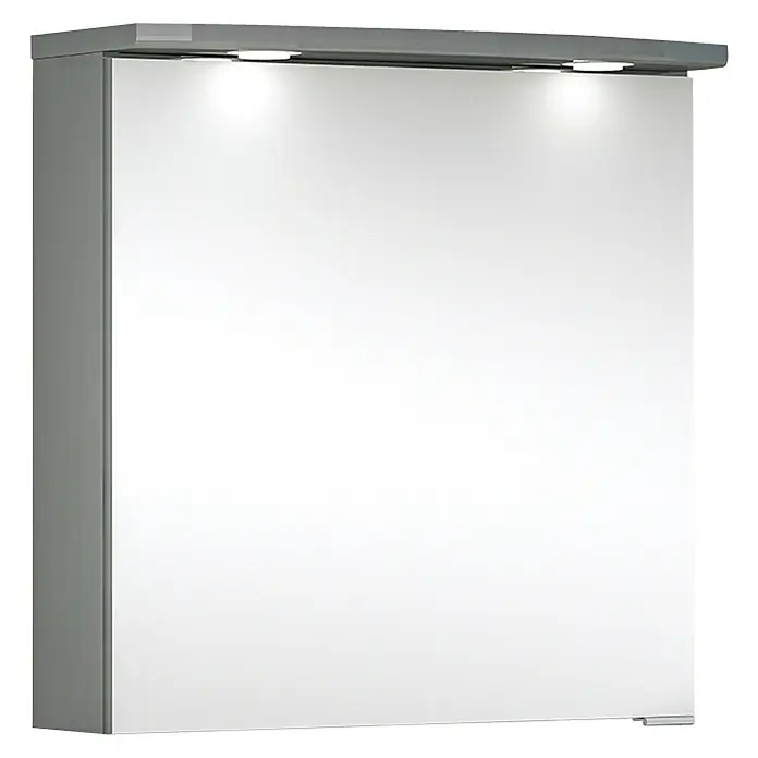 Camargue Orion LED-Spiegelschrank - B x H: 60 x 67,2 cm, Mit Beleuchtung, Spanplatte, Anthrazit - Vorderansicht
