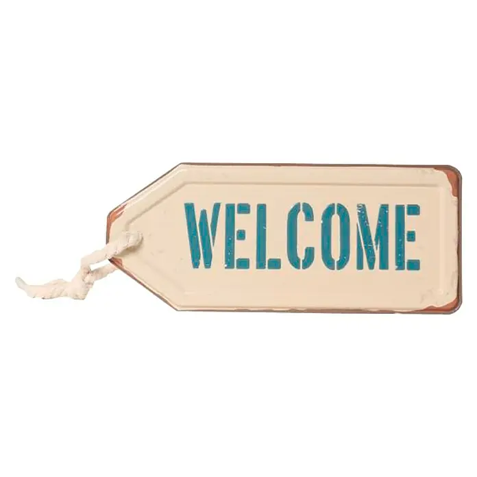 Placa metálica Reversible - Goodbye, 27 x 11,5 cm