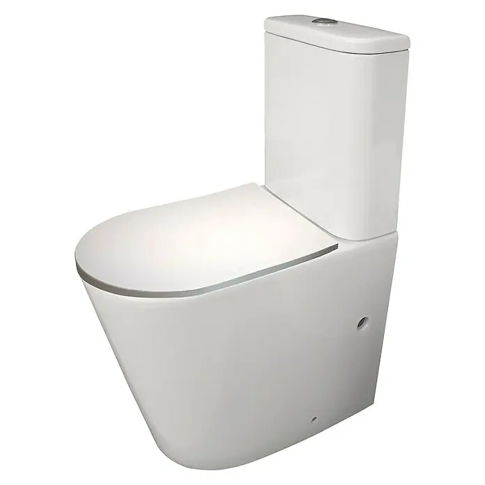 Camargue Pack de WC Praga - Sin borde de descarga, Salida dual, Blanco