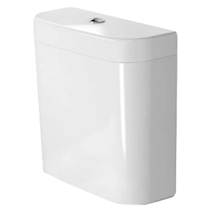 Duravit Happy D.2 Spülkasten - Mit schmutzabweisender Glasur, Keramik, Weiß, Zulauf: Unten - Vorderansicht