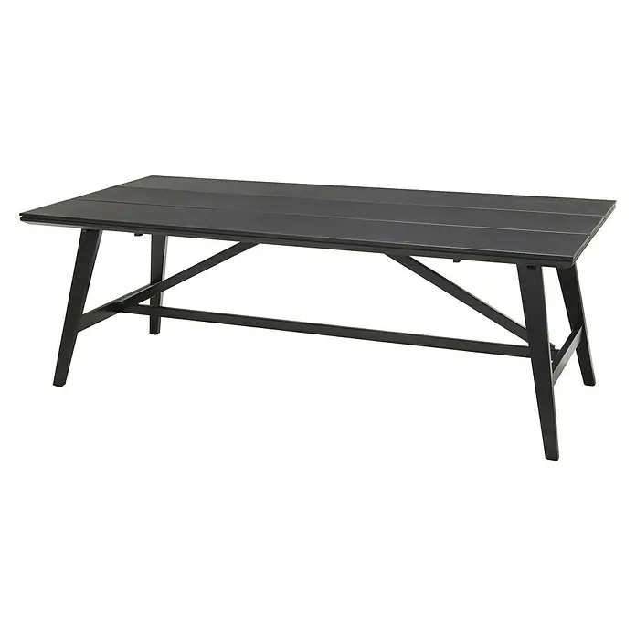 SENSUM Gartentisch - L x B: 215 x 100 cm, Duraboard®, Anthrazit/Schwarz