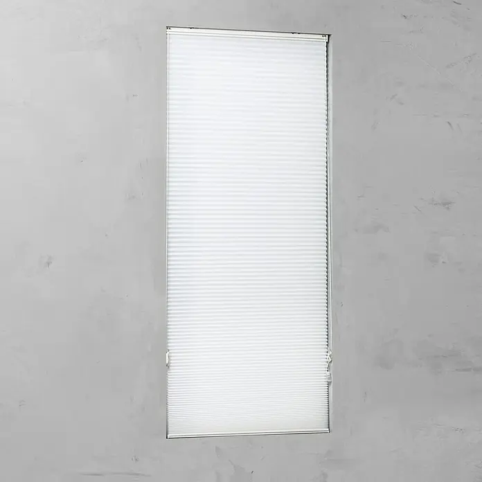 Plissee Tageslicht - B x H: 80 x 175 cm, Weiß - Vorderansicht