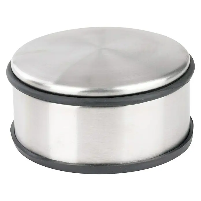 Stoper za vrata - Ø x V: 110 x 60 mm, Srebrna-crna - Pogled s desne strane