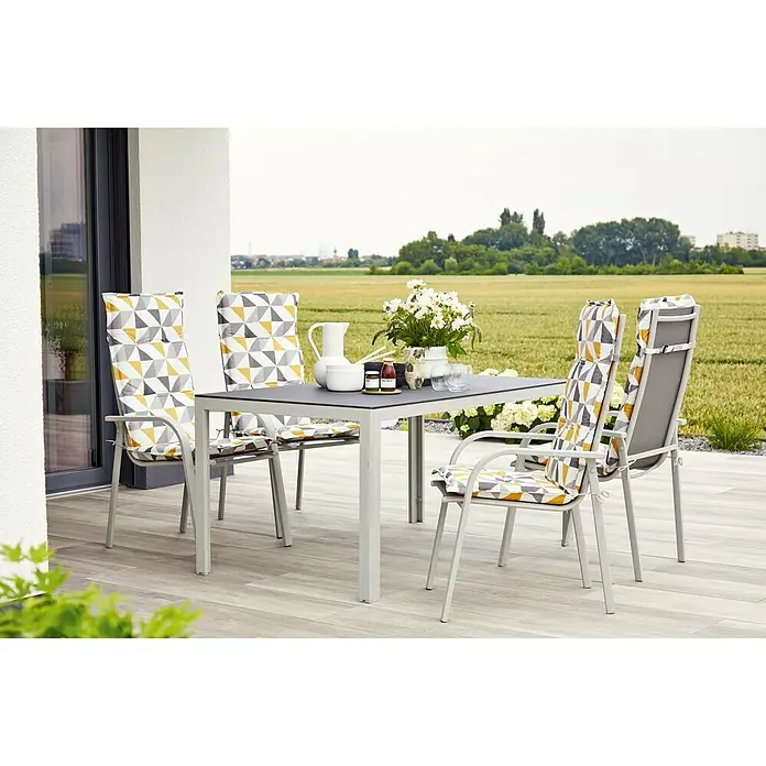 Sunfun Hannah Gartentisch - L x B: 160 x 90 cm, Glas, Grau