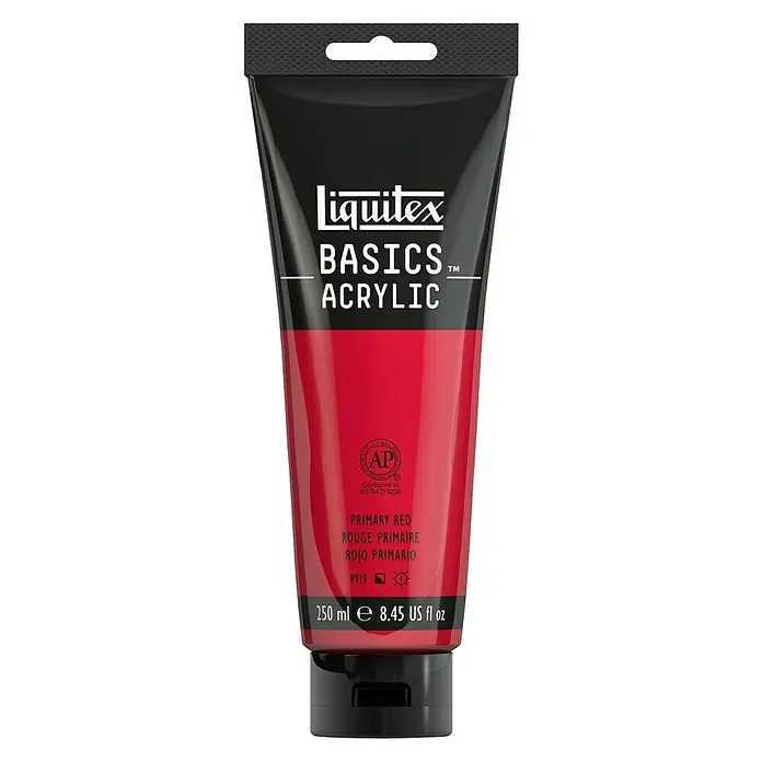 Liquitex Basics Akrilna boja - Boja: Primarno crvena, 250 ml, Tuba - Pogled sprijeda
