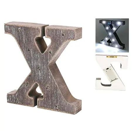 Letra LED de madera