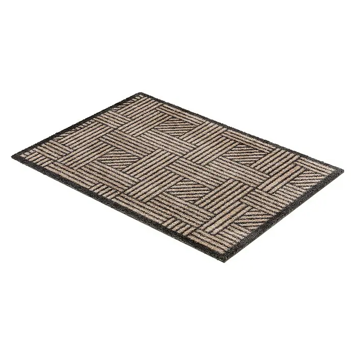 SCHÖNER WOHNEN-Kollektion Sauberlaufmatte Streifengitter - Braun/Anthrazit, 50 x 70 cm, 100 % Polyamid - Rechte Seitenansicht