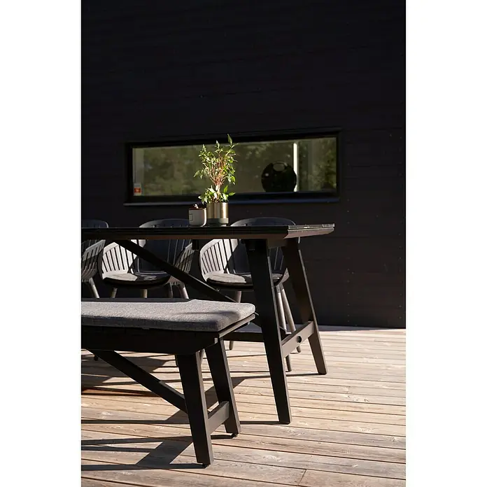 SENSUM Vrtna klupa - Š x D x V: 192 x 38 x 43 cm, Crne boje