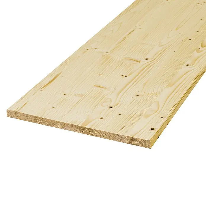 Exclusivholz Leimholzplatte - Fichte/Tanne, 1.200 x 200 x 28 mm - Linke Seitenansicht