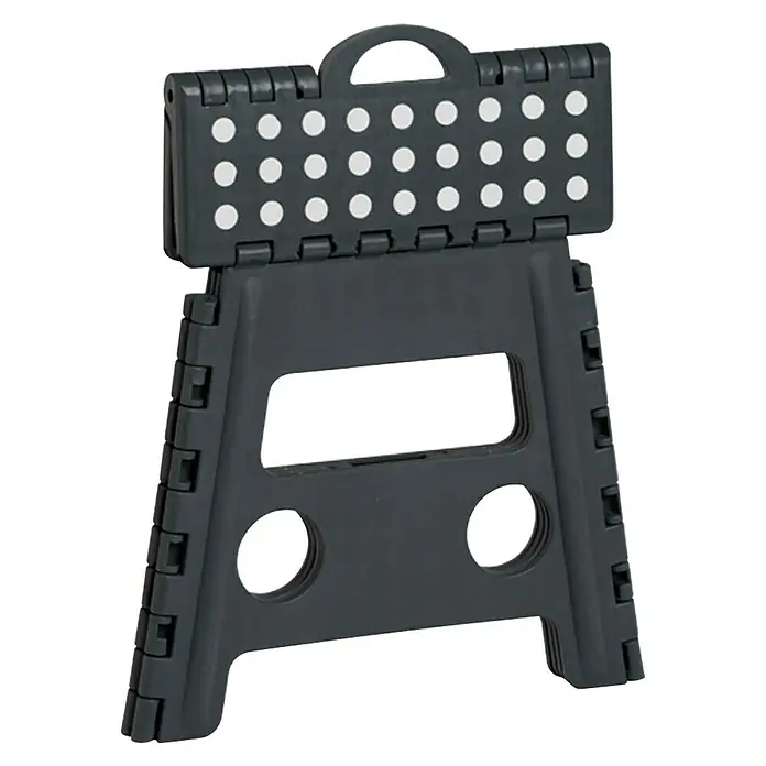 Zeller Present Klapphocker - L x B x H: 37 x 30 x 32 cm, Belastbarkeit: 150 kg, Kunststoff, Schwarz - Linke Seitenansicht
