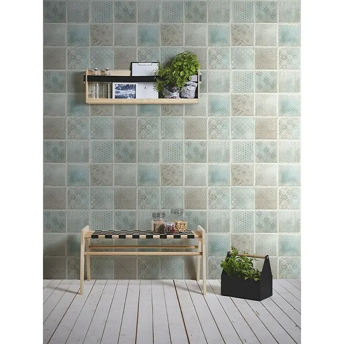 AS Creation Neue Bude 2.0 ED II Vliestapete Fliese - Türkis, Fliesenoptik, 10,05 x 0,53 m - Stimmungsaufnahme