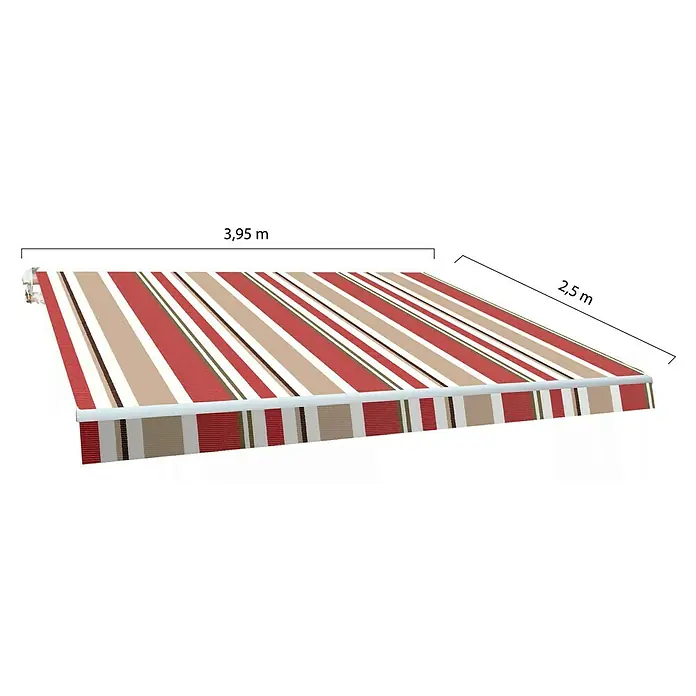 SmartSun Toldo de brazos articulados Original Kit Poliéster - Beige/Burdeos, Ancho: 4 m, Caída: 2,5 m