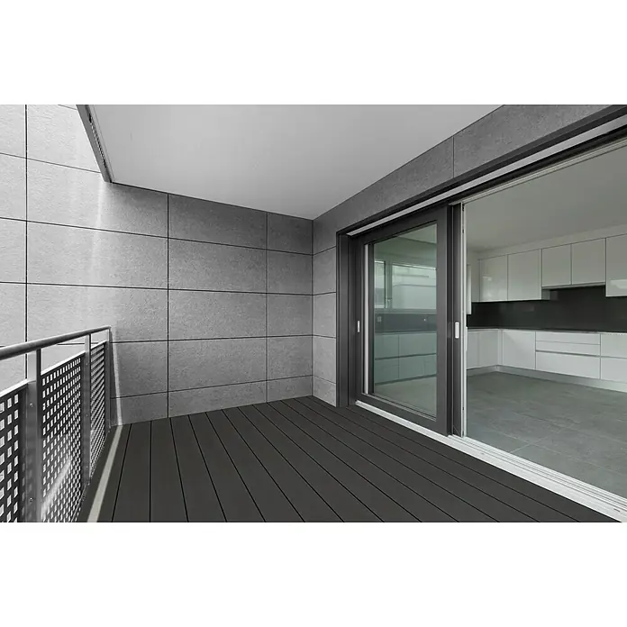 WPC-Terrassendiele Anthrazit - Anthrazit, 300 x 19 x 1,6 cm