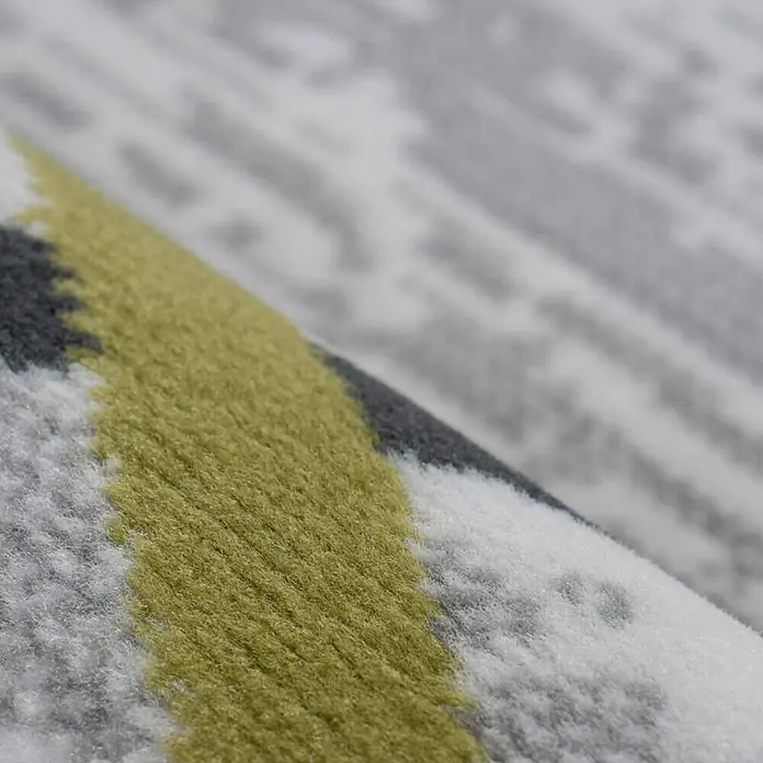 Kayoom Kurzflorteppich Vancouver 110 - Grau/Grün, 290 x 200 cm, 100 % Polypropylen - Detailaufnahme