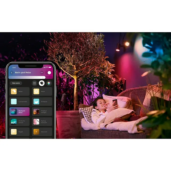 Philips Hue LED-Gartenspot Lily - 1-flammig, 8 W, Lichtfarbe: RGB, IP65