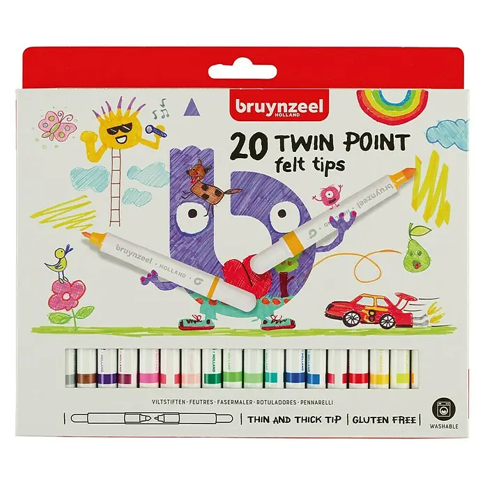 Talens Bruynzeel Set de marcadores de efecto lacado Twin point - 20 ud., Multicolor