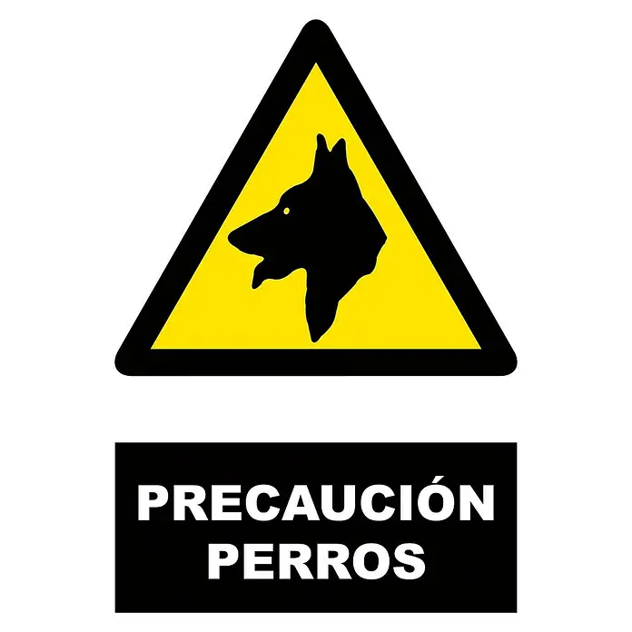 Cartel - Amarillo/Negro, Precaución Perros