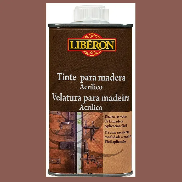 Libéron Tinte para madera acrílico paleta rústica - Castaño, 250 ml, Mate sedoso