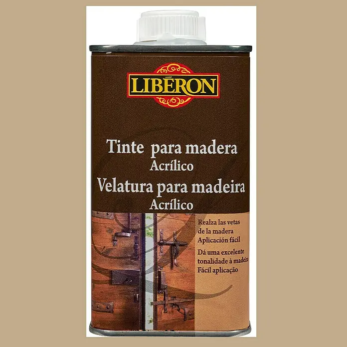 Libéron Tinte para madera acrílico paleta rústica - Roble ahumado, 250 ml, Mate sedoso