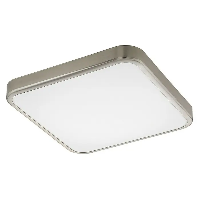 Eglo LED stropna svjetiljka Manilva 1 - 16 W, Mat nikal, Bijele boje, D x Š x V: 29 x 29 x 7 cm - Pogled sprijeda