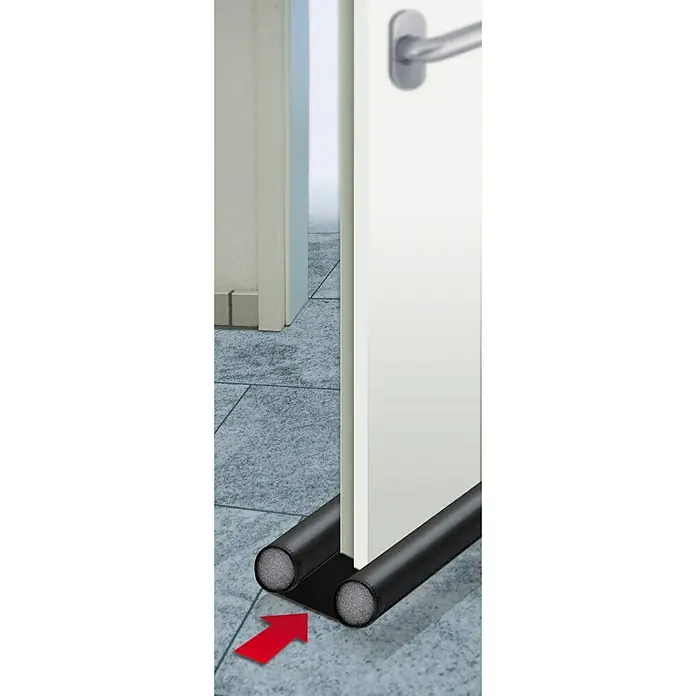 Schellenberg Türbodendichtung Plus - Anthrazit, L x B: 95 cm x 35 mm, Geeignet für: Zimmertüren - Vorderansicht