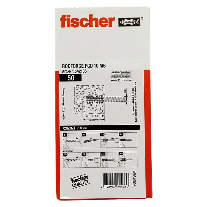 Fischer Rodforce Taco FGD 10 - Ø x L: 10 x 35 mm, Nylon