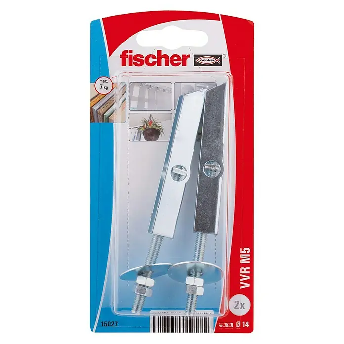 Fischer Taco basculante VVR M5 - Diámetro taco: 14 mm, Longitud taco: 100 mm, 2 uds.