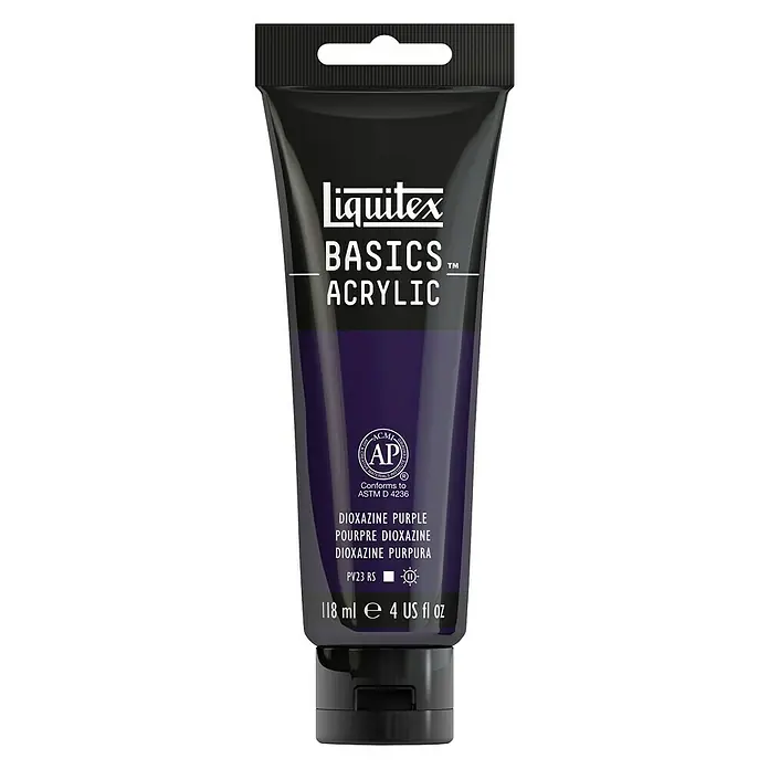 Liquitex Basics Acrylfarbe - Farbe: Dioxazinpurpur, 118 ml, Tube - Vorderansicht