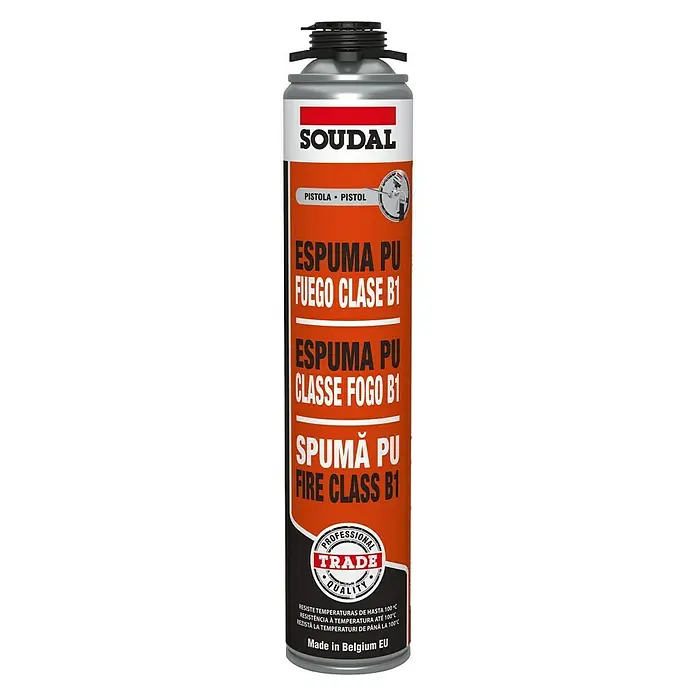 Soudal Espuma para pistola PU Fuego Clase B1 - 750 ml