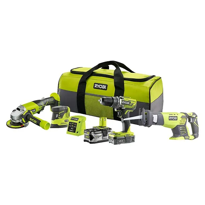 Ryobi ONE+ Maschinen-Set R18CK4E-242S - 8 -tlg., 2 Akkus