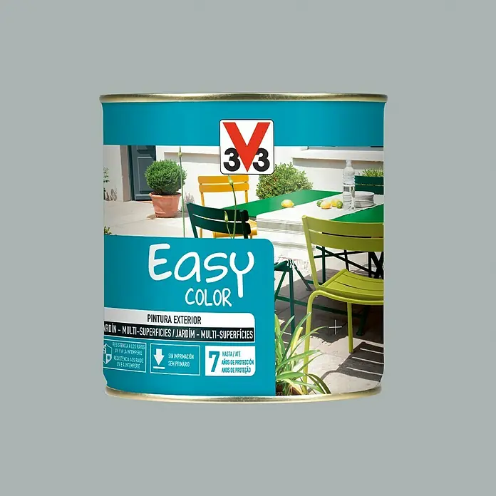 V33 Esmalte de color Easy color - Gris piedra, 500 ml, Brillante