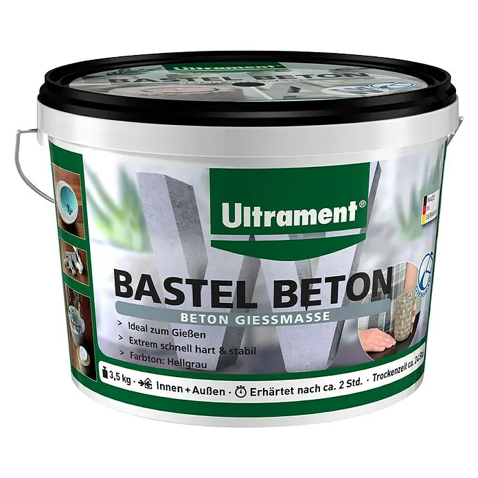 Ultrament Beton-Gießmasse Bastel Beton - Hellgrau, 3,5 kg - Ansicht von oben