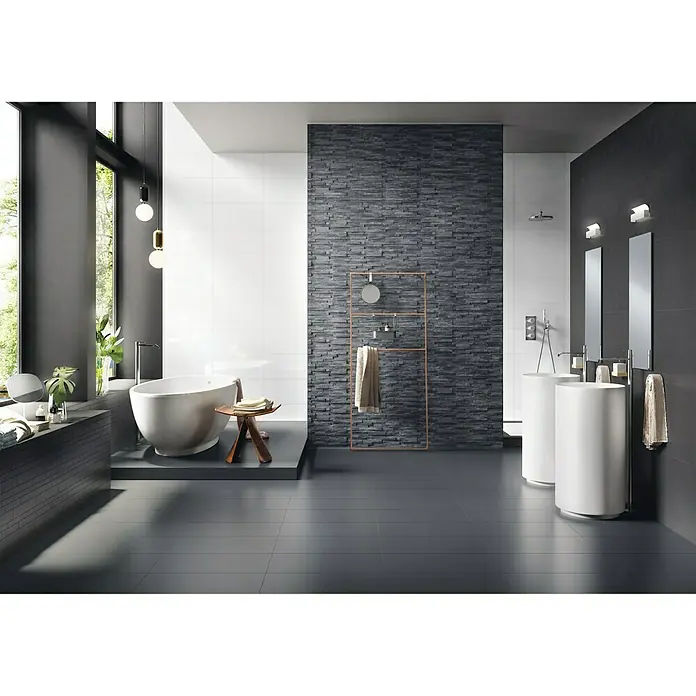 Ambiente by Palazzo Feinsteinzeugfliese - 30 x 60 cm, Schwarz, Matt