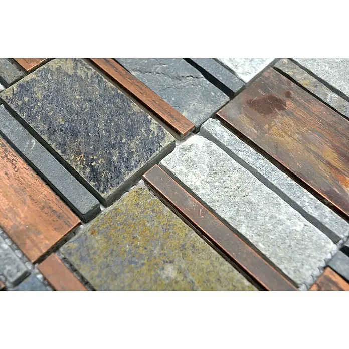 Mosaikfliese Mix XSK 575 - 29,8 x 29,4 cm, Braun, Matt - Detailaufnahme
