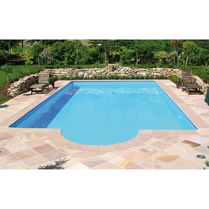 Steinbach Ökopool Classic + - L x B x H: 900 x 500 x 145 cm, 58,5 m³, Blau - Vorderansicht